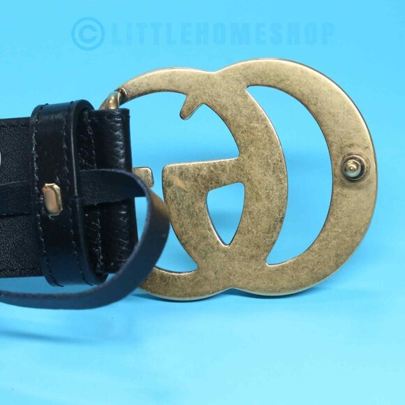 NEW!  Gucci GG Marmot Wide Belt, Black, Size 80 - Picture 5 of 10